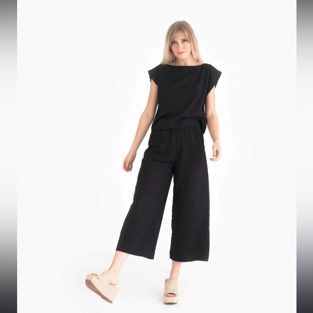 NWT Laude the Label Everyday Pant - Black Cotton Large